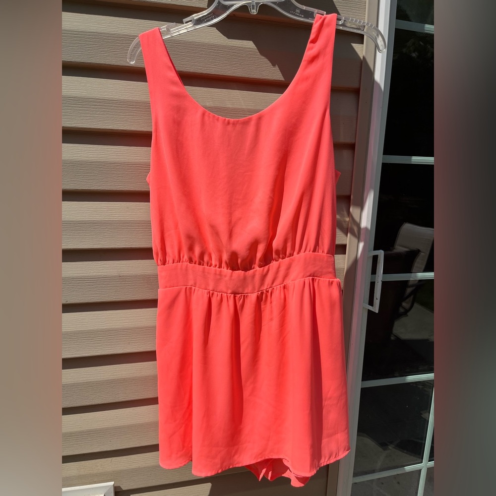 Neon Coral Romper